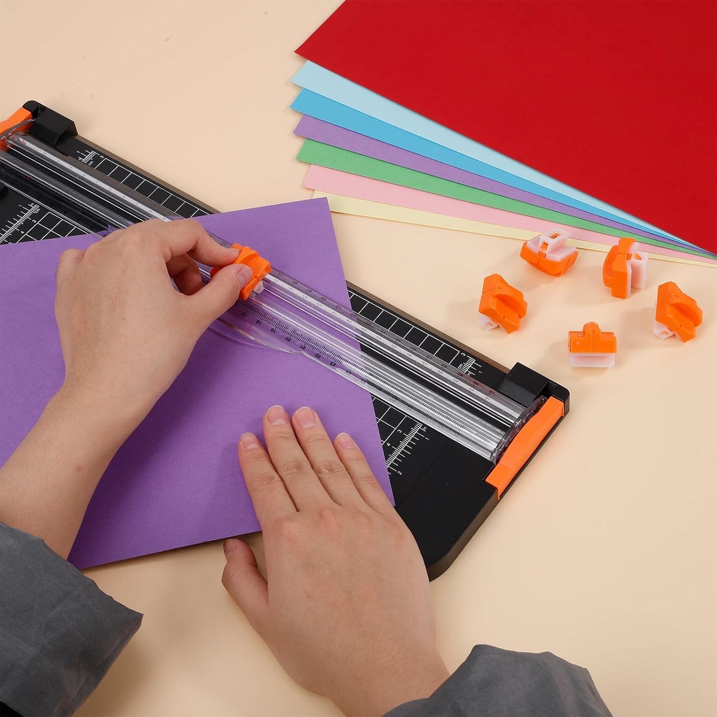 6 Pieces Paper Cutter Replacement Blade Paper Trimmer Replacement Blade Refill with Automatic Security Safeguard- A4 Paper Cutter Blade Refill