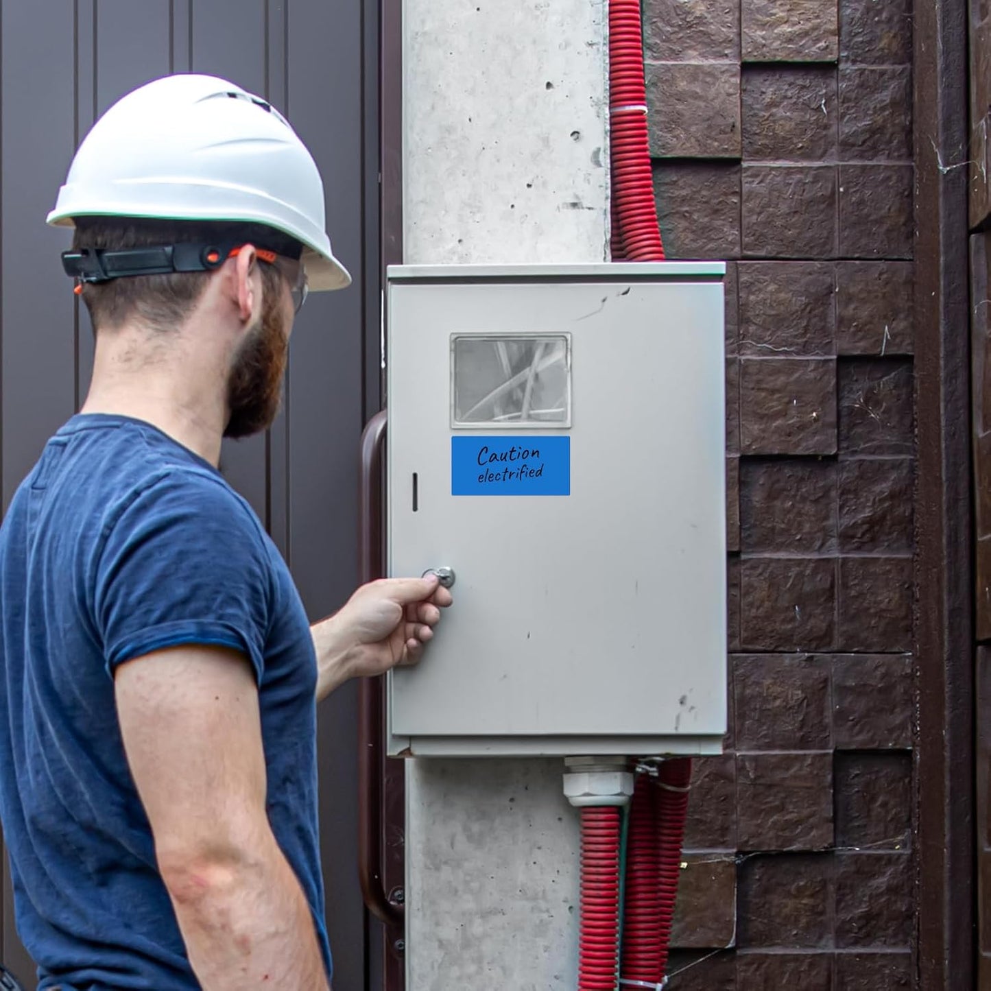 Blue Rectangle Stickers 4 x 2 Inch Color Coding Labels Vinyl Roll Self-Adhesive Waterproof Removable 500 PCS