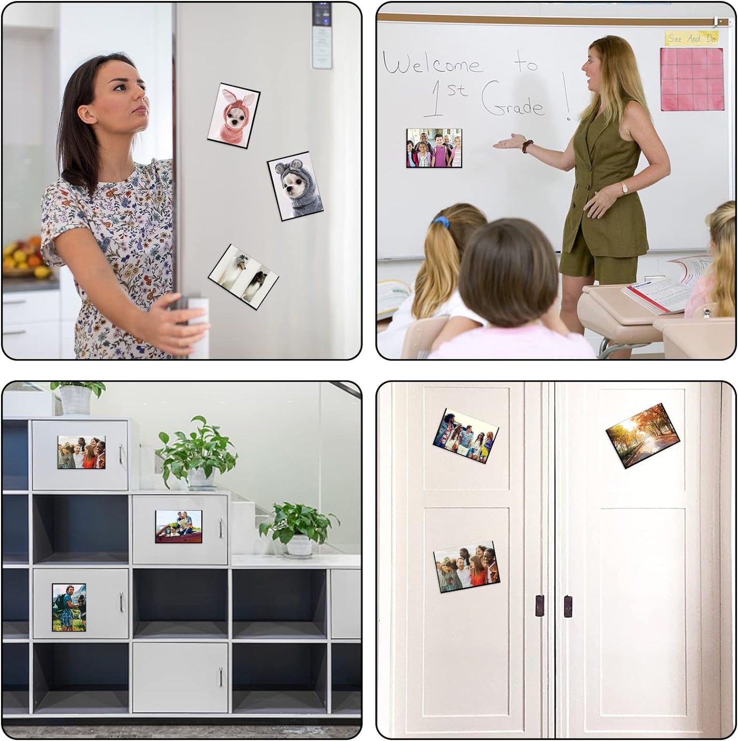 Black Magnetic Picture Frame 4X6 for Refrigerator-30 Pack,Black Photo Magnets Sleeves