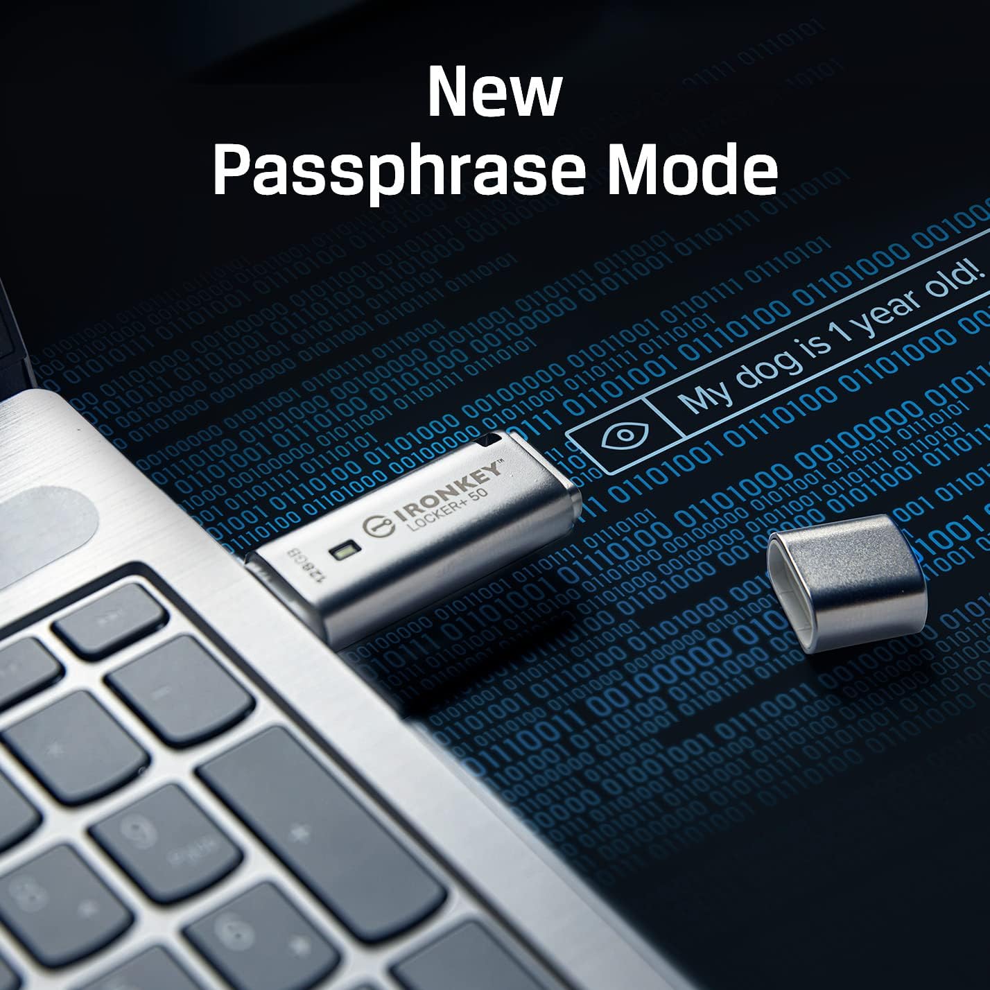 Kingston Ironkey Locker+ 50 128GB Encrypted USB Flash Drive | USB 3.2 Gen 1 | XTS-AES Protection | Multi-Password Security Options | Automatic Cloud Backup | Metal Casing | IKLP50/128GB