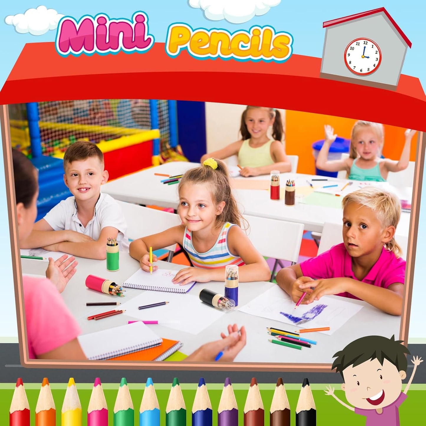 48 Sets Mini Drawing Colored Pencils Bulk with Sharpener for Kids 3.5" Small 12 Colors Travel Colored Portable Pencil Set Back to School Gifts for Students Adults Art Painting Classroom