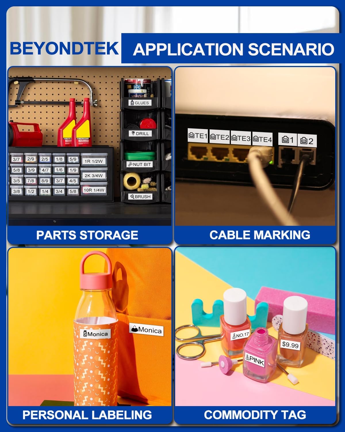 8Pk Replace for Brother Label Maker Tape 12mm 0.47 White Work with Brother P Touch Label Tape TZ TZe 1/2" Black on White TZe-231 for P-Touch PT-H103w H110 D210 D220 D400 1180 1280 1890 2040,8m 26.2ft