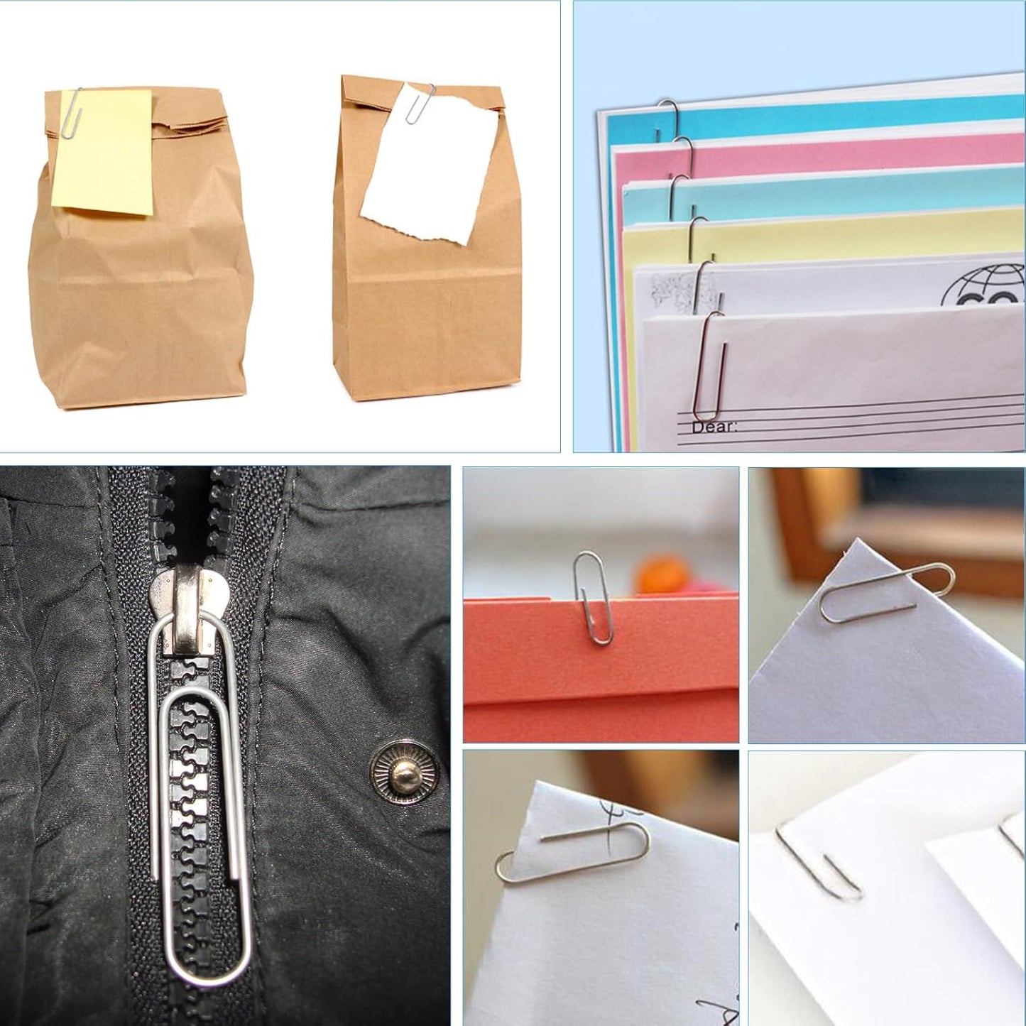 Binder and Paper Clips Set, 340 pcs Assorted Sizes in Container With Compartments - Silver Paper and Black Binder Clips for Home, School, Office Supplies