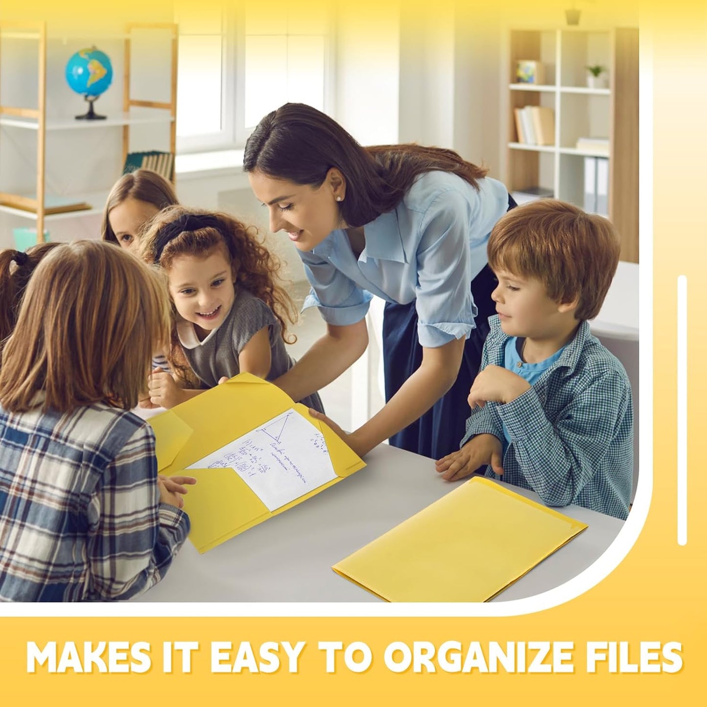 Henoyso 36 Pcs Plastic Folders with Clear Front Pockets Heavy Duty File Folders with 2 Pockets and Card Slot for Student Communication School Office Presentation Report (Yellow)