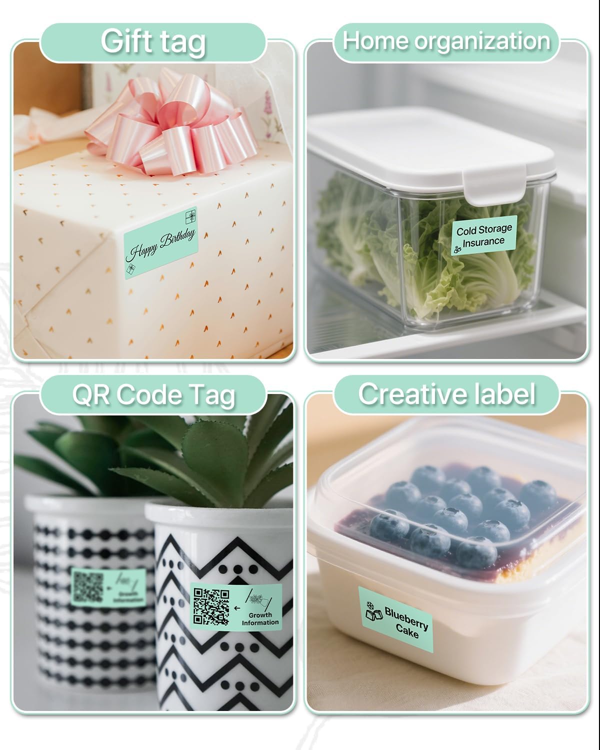 2×1 Inch Thermal Labels Sticker Self-Adhesive Label Paper Green Direct Thermal Printer Stickers with Perforation Line 1000 Sheets/Roll