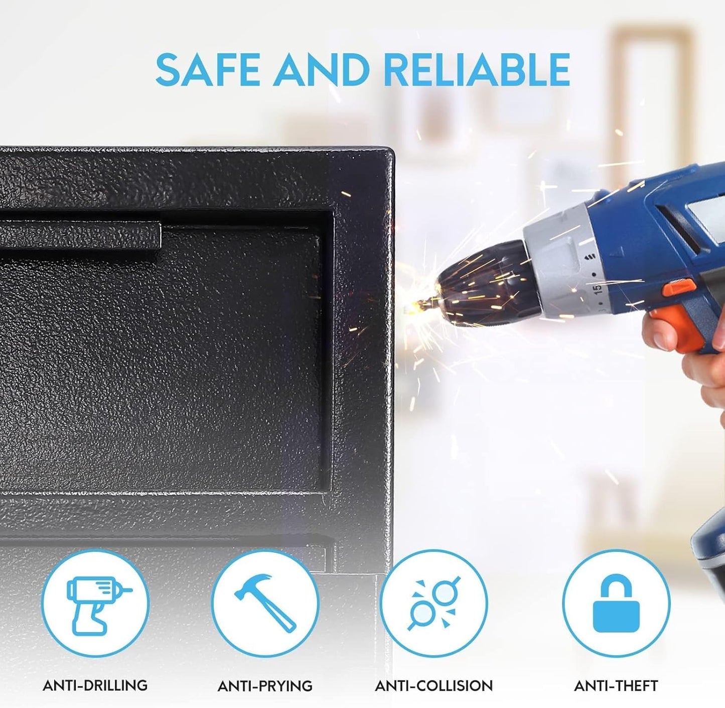 2.5 Cu.Ft Heavy Duty Drop Safe for Business with Digital Keypad, Money Depository Box with Drop Slot, 20"x15.7"x13.8", Office Security Chest for Cash and Mail