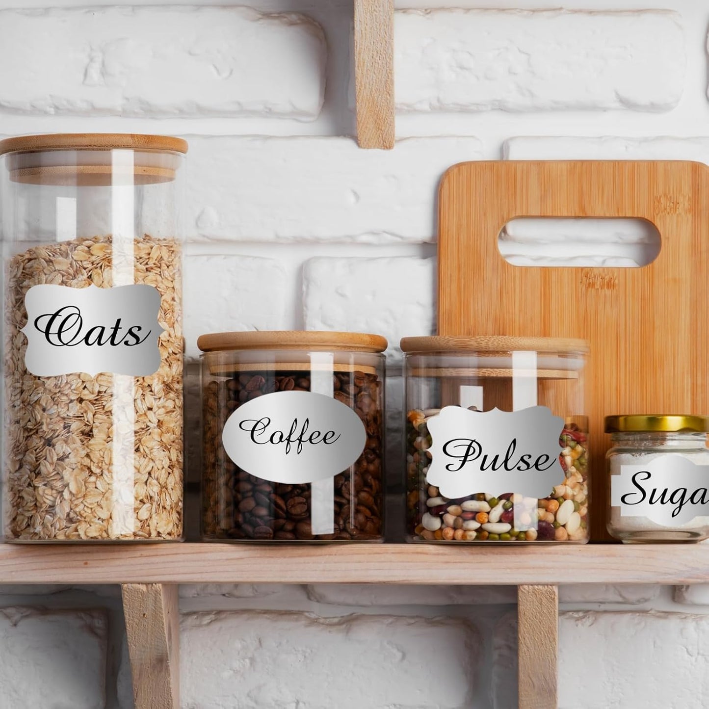 350 PCS Gift Tags Stickers, 2" x 1.2" Fancy Shape Stickers, Self-Adhesive, Handmade Bottle All-Purpose Jar Labels for Presents, Cosmetic Decoration Jars, Food Craft (Silver)