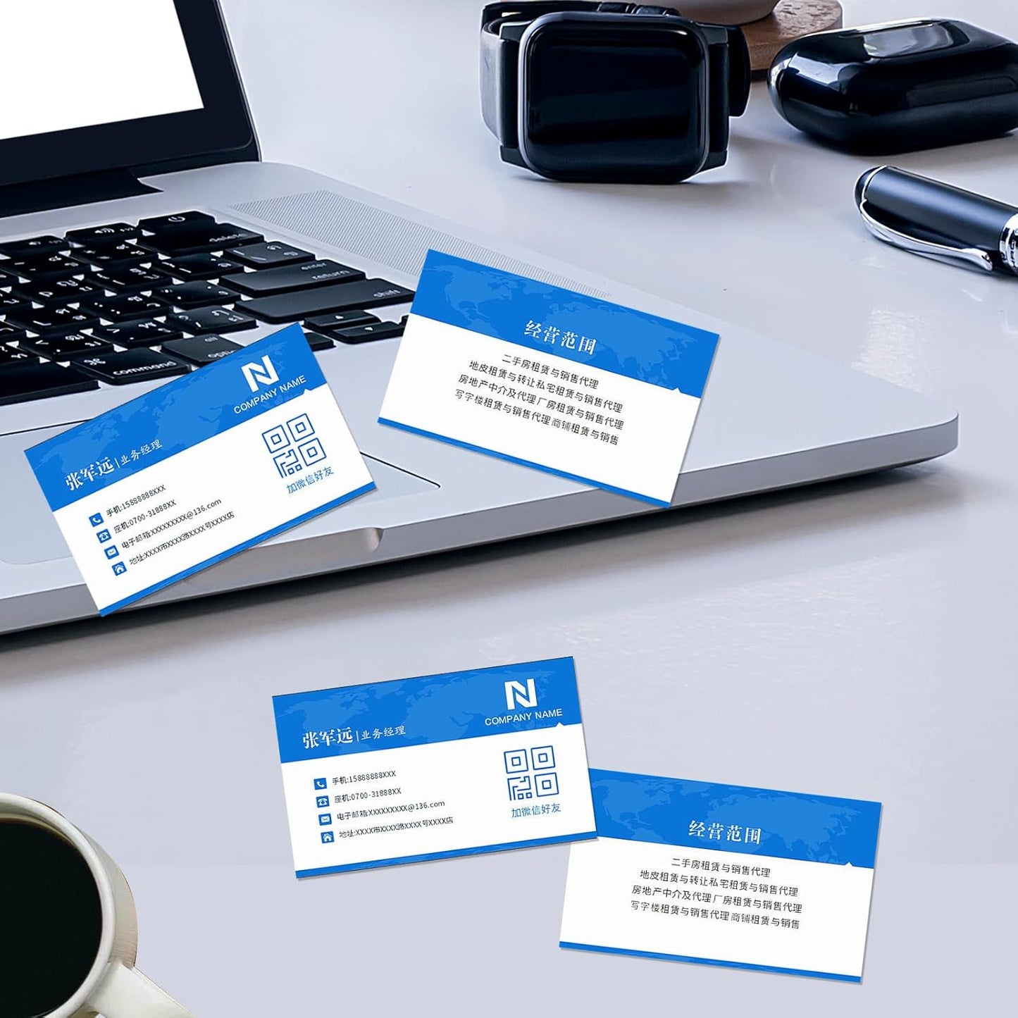 300 PCS Printable Business Card Thick Business Cards, 3.5" x 2" Blank Business Card Paper Compatible with Laser & Inkjet Printer, Double-sided Printing, Matte White Paper, 10 Cards/Sheet