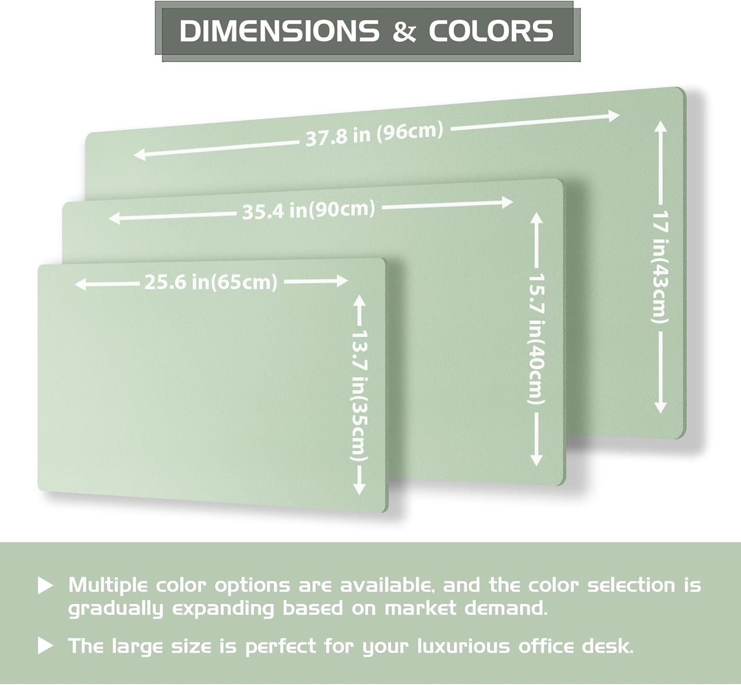 Aothia Double-Sided Desk Pad - 35.4" x 15.7" Leather Desk Mat with Eco Cork Protector, Large Mouse Pad, Waterproof Desk Blotter for Office/Home (Aqua)