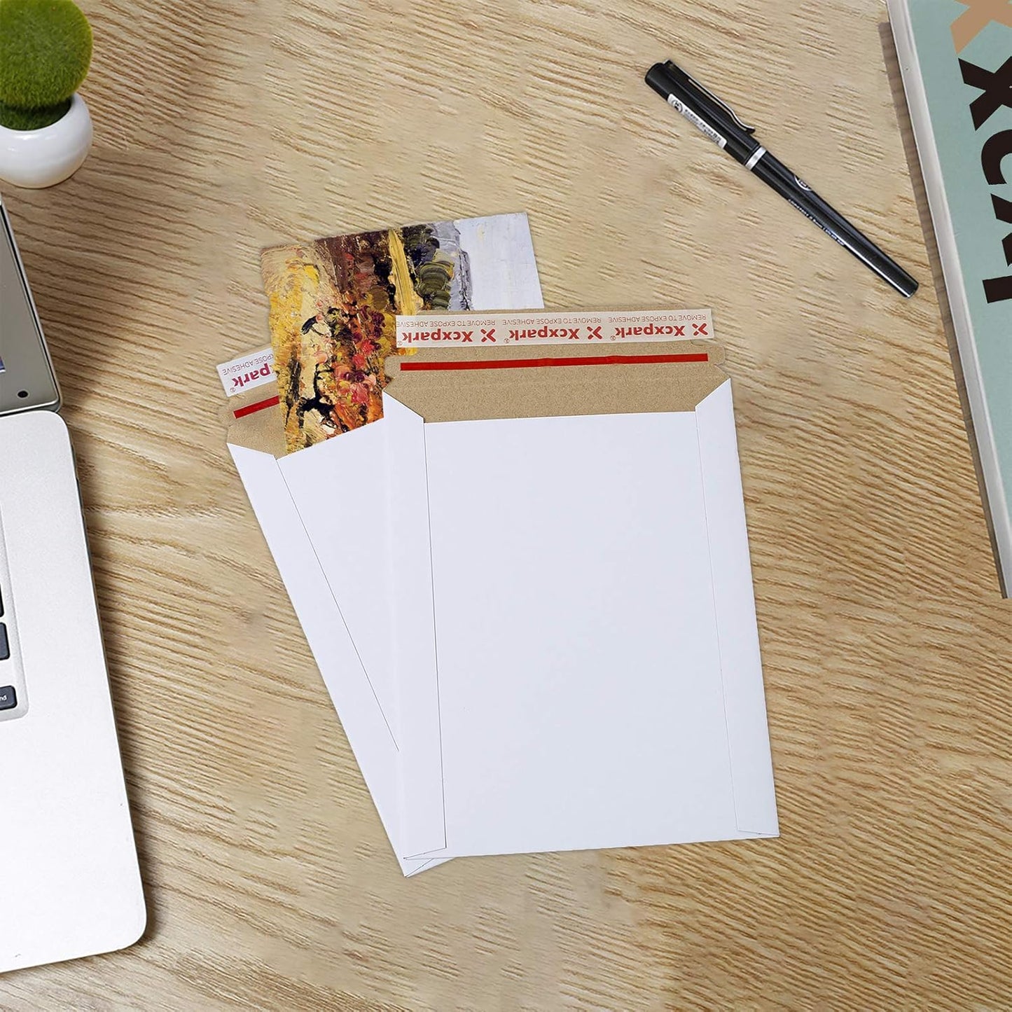 25 Pack Rigid Mailers 6.25 x 8.25 inches, Self Seal Photo Document Mailers Premium Cardboard Keep Flat Envelopes for Photos, Pictures, Papers, Files, CD