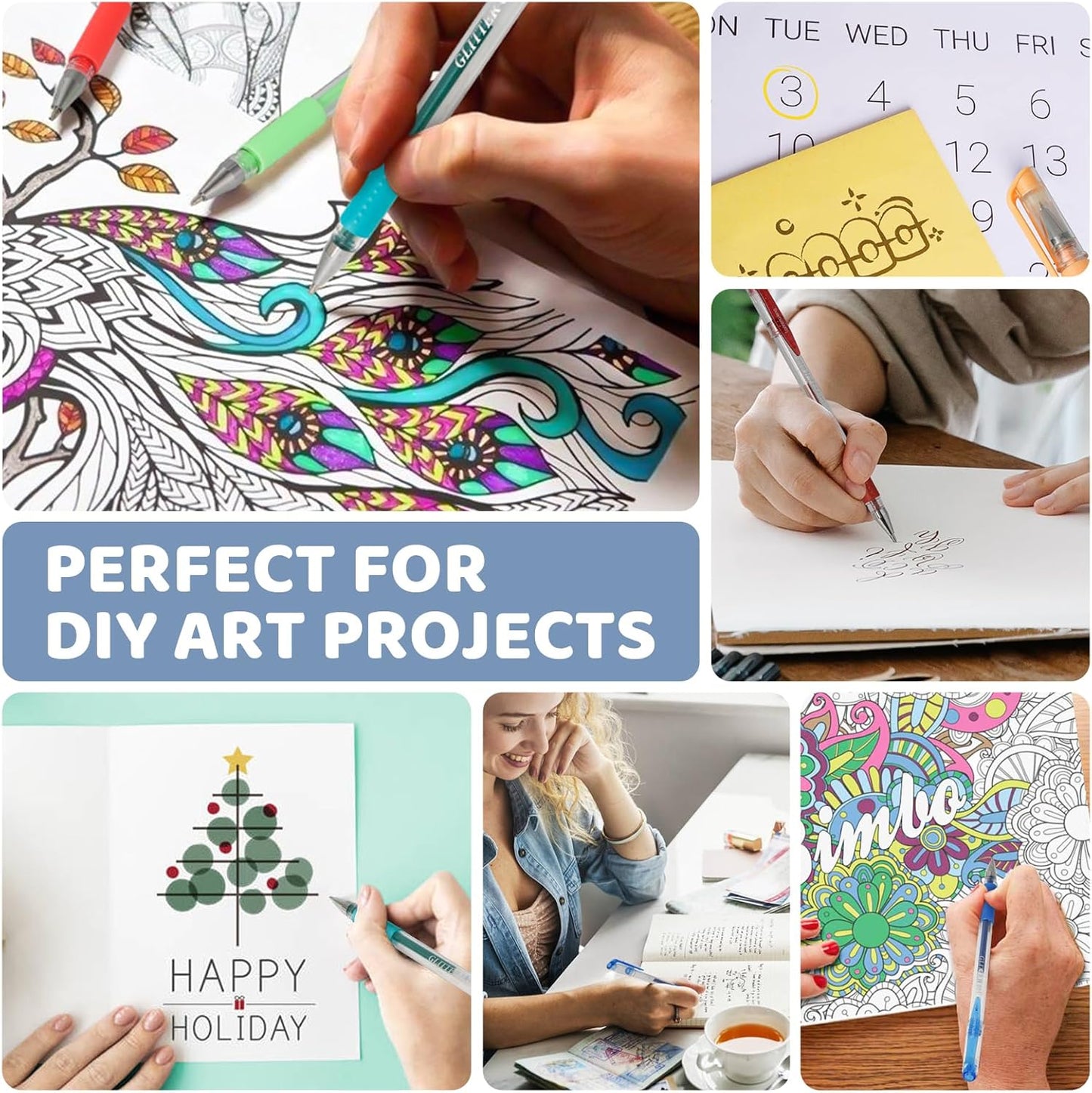 240 Pack Set 120 Colored Gel Pen with 120 Refills, Fine Tip Glitter Gel pens for Kids Adults Coloring Books Drawing Crafts Scrapbooks Bullet Journaling