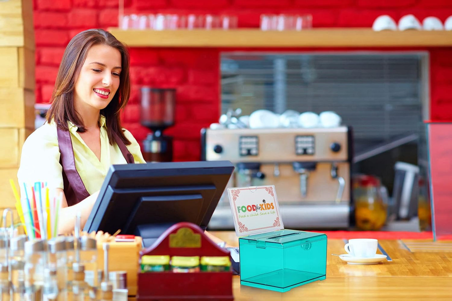 Adir Suggestion Box with Slot and Lock – Acrylic Donation Box for Fundraising, Drawing Box for Raffle, Funraiser Box, Tip Box with Lock - 6.25x4.5x 4 Inches voting box with slot and Sign Holder