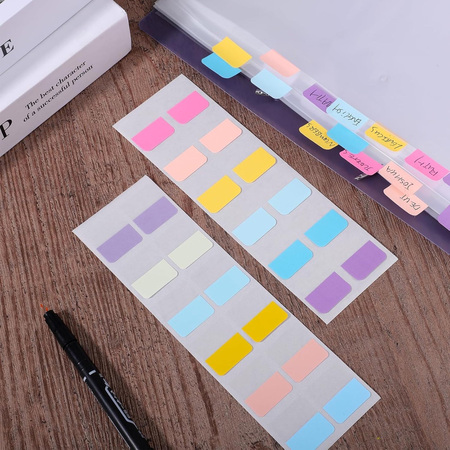 240 Pcs 1Inch Sticky Index Tabs, Colored Book Sticky Tabs for Notebooks, Repositionable Page Tabs for Notebooks File Classification