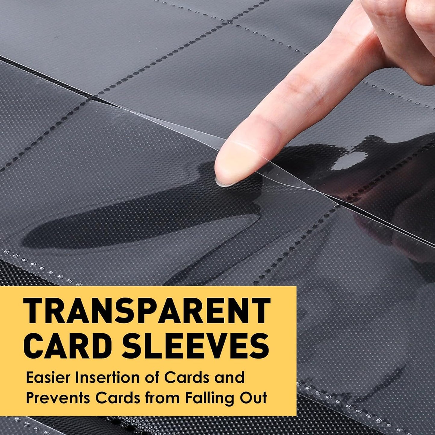 16 Pocket Card Binder,1280 Pockets Ringless Trading Card Binder,Premium Zipper Card Album Folder for TCG,MTG,Game&Sports Cards(BLACK)