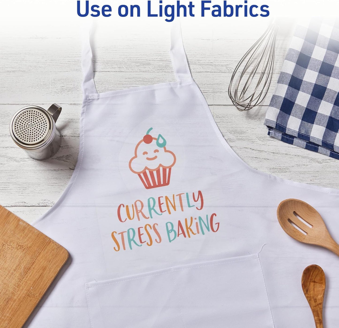 Avery Printable Heat Transfer Paper for Light Fabrics, 8.5" x 11", Inkjet Printer Compatible, 18 Sheets of Iron On Transfer Paper, Great for Custom Shirts, Uniforms, Gifts, and More (8938)