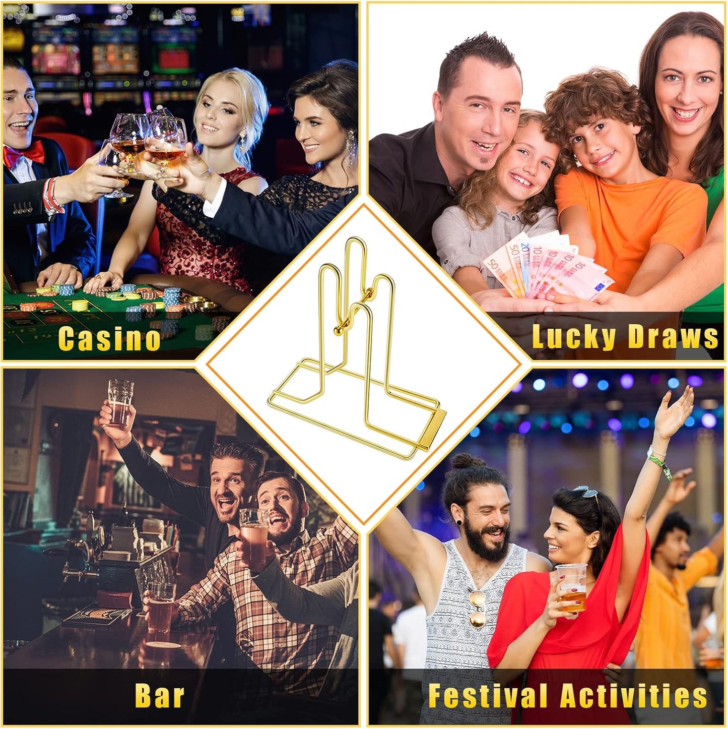 3 Pieces Raffle Ticket Dispenser Brass Ticket Roll Dispenser Raffle Drum for Single Double Roll, Sweepstakes, Charity Auctions, Trade Shows