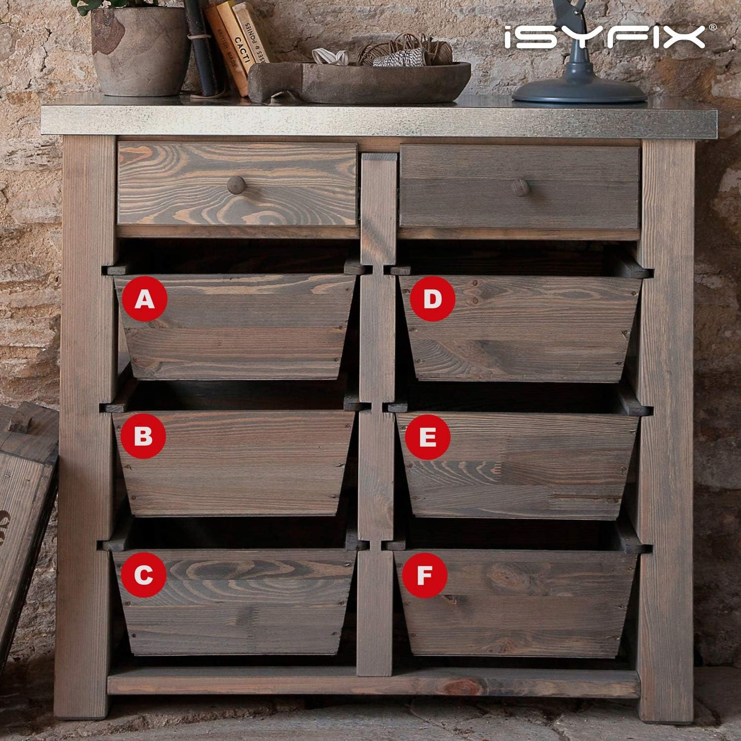 iSYFIX Red Vinyl Letters Stickers - 2 inch Self-Adhesive, A to Z, 4 of Each Letter - Premium Decal for Indoor & Outdoor, For Inventory, Storage, Organizing, Alphabet for Boxes, Toolbox, Lockers & More