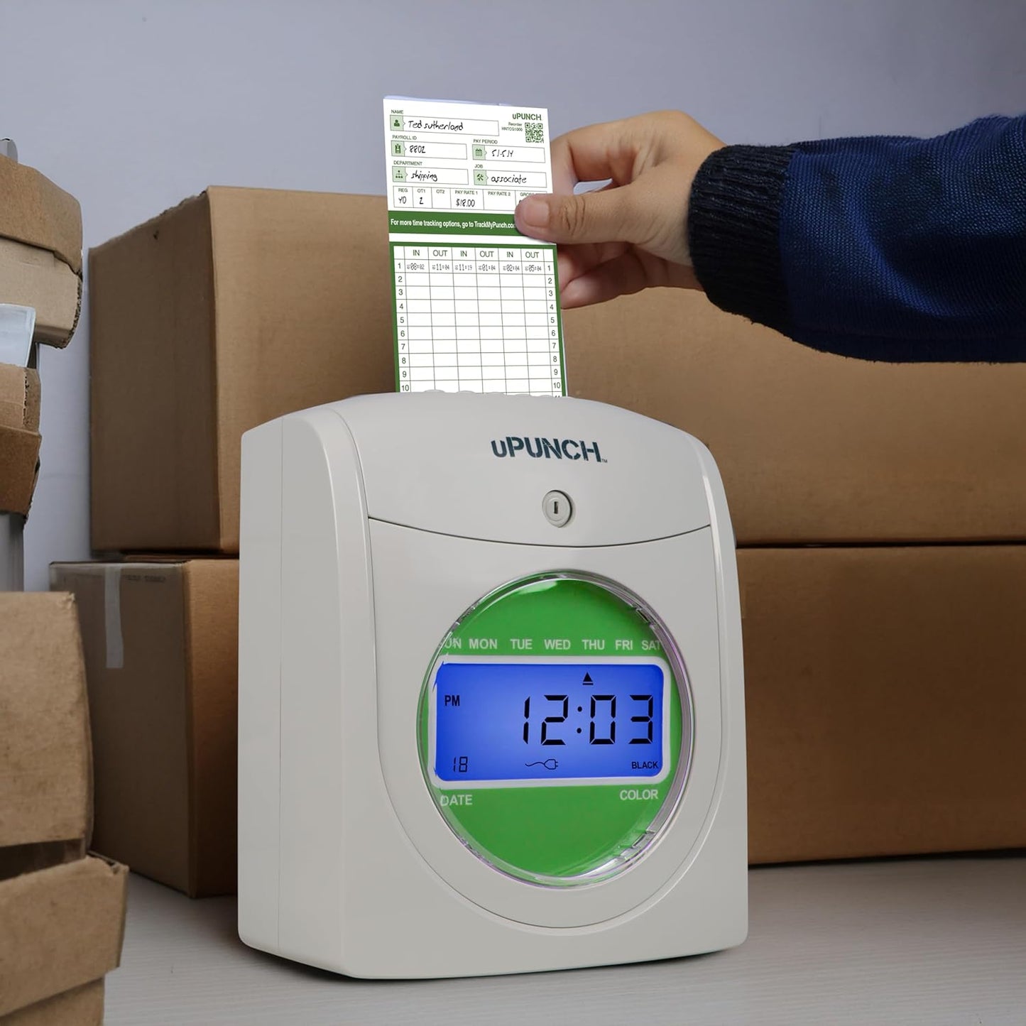 uPunch Time Clock Cards Hn3000, Two Sides, 7.37 X 3.37, 50/Pack