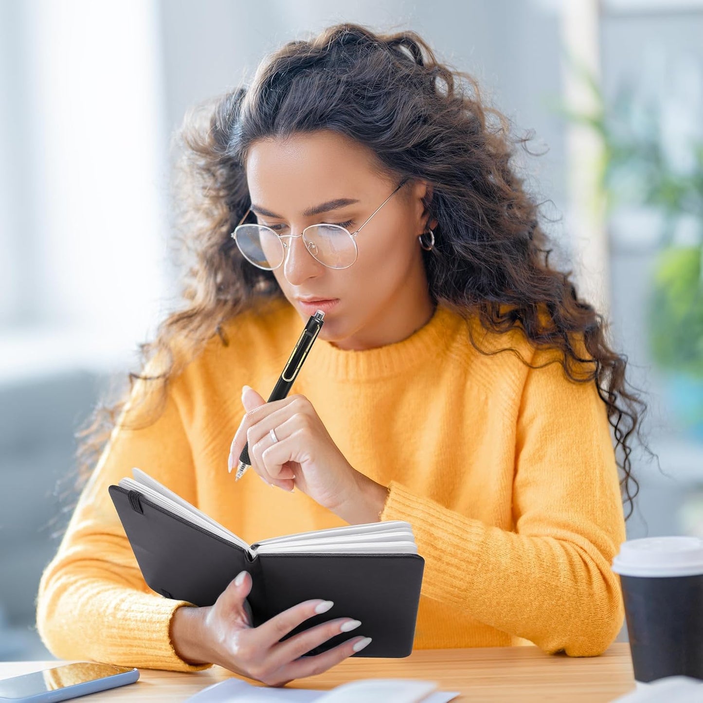 Aodaer 50 Sets Pocket Notebook Journal with Pens, 160 Pages, 3.5 x 5.5 Inch Mini Lined Journal Notebook A6 Leather Hardcover College Ruled Notepad with Pen Holder for School Office, Deep Multicolor