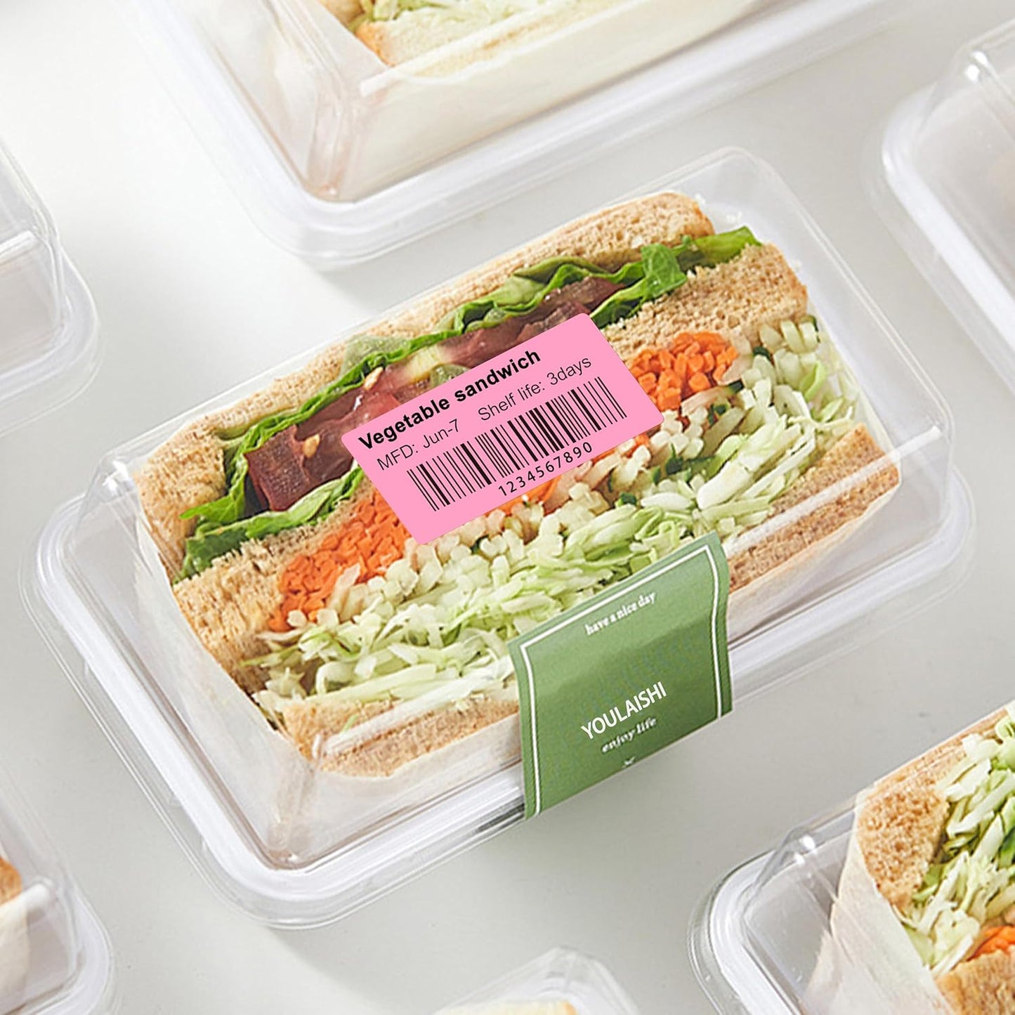 1x2 inch Label Stickers Roll for Thermal Printer 500PCS Pink Colored Removable Freezer Labels Waterproof Blank Sticker Labels to Write on for Food Containers and Jars