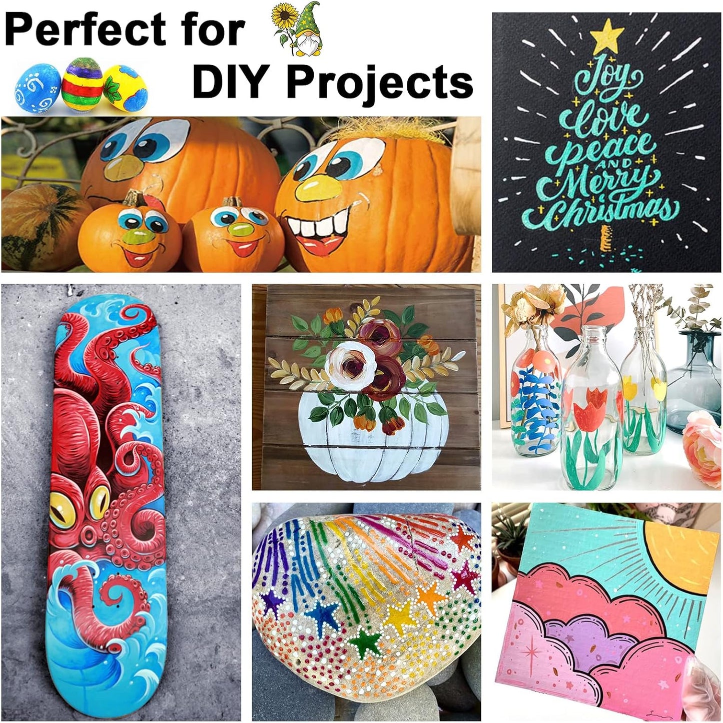 36 Colors Acrylic Paint Pens, Dual Tip Pens With Medium Brush Tip, Paint Markers for Rock Painting, Ceramic, Wood, Plastic, Calligraphy, Scrapbooking, Brush Lettering, Card Making, DIY Crafts