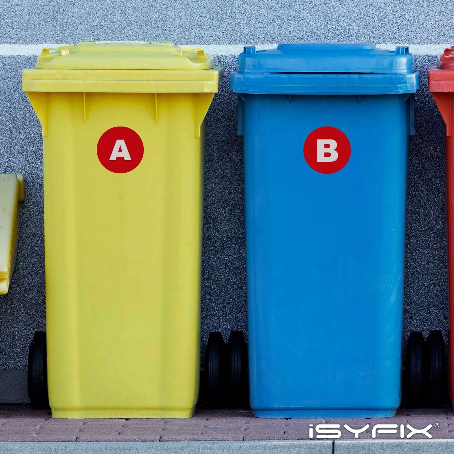 iSYFIX Red Vinyl Letters Stickers - 4 inch Self-Adhesive, A to Z, 4 of Each Letter - Premium Decal for Indoor & Outdoor, For Inventory, Storage, Organizing, Alphabet for Boxes, Toolbox, Lockers & More