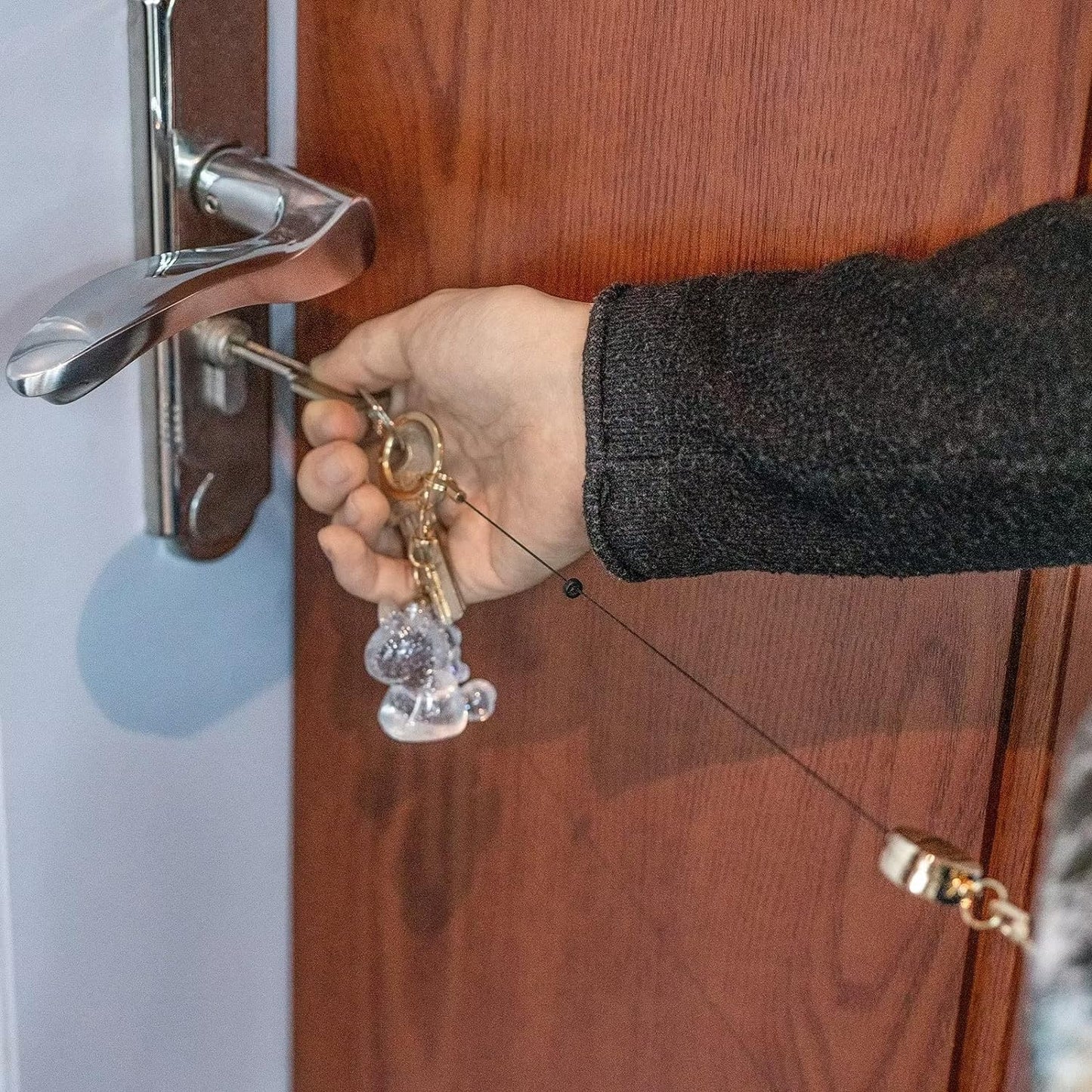 bolimoss Glittery Retractable Badge Reel, ID Name Badge Holder Reels,Cute Metal Badge Reel Card Holder with Key Ring for Office Workers, Nurses, Volunteer, Teachers, Students(3 Pack Silver)