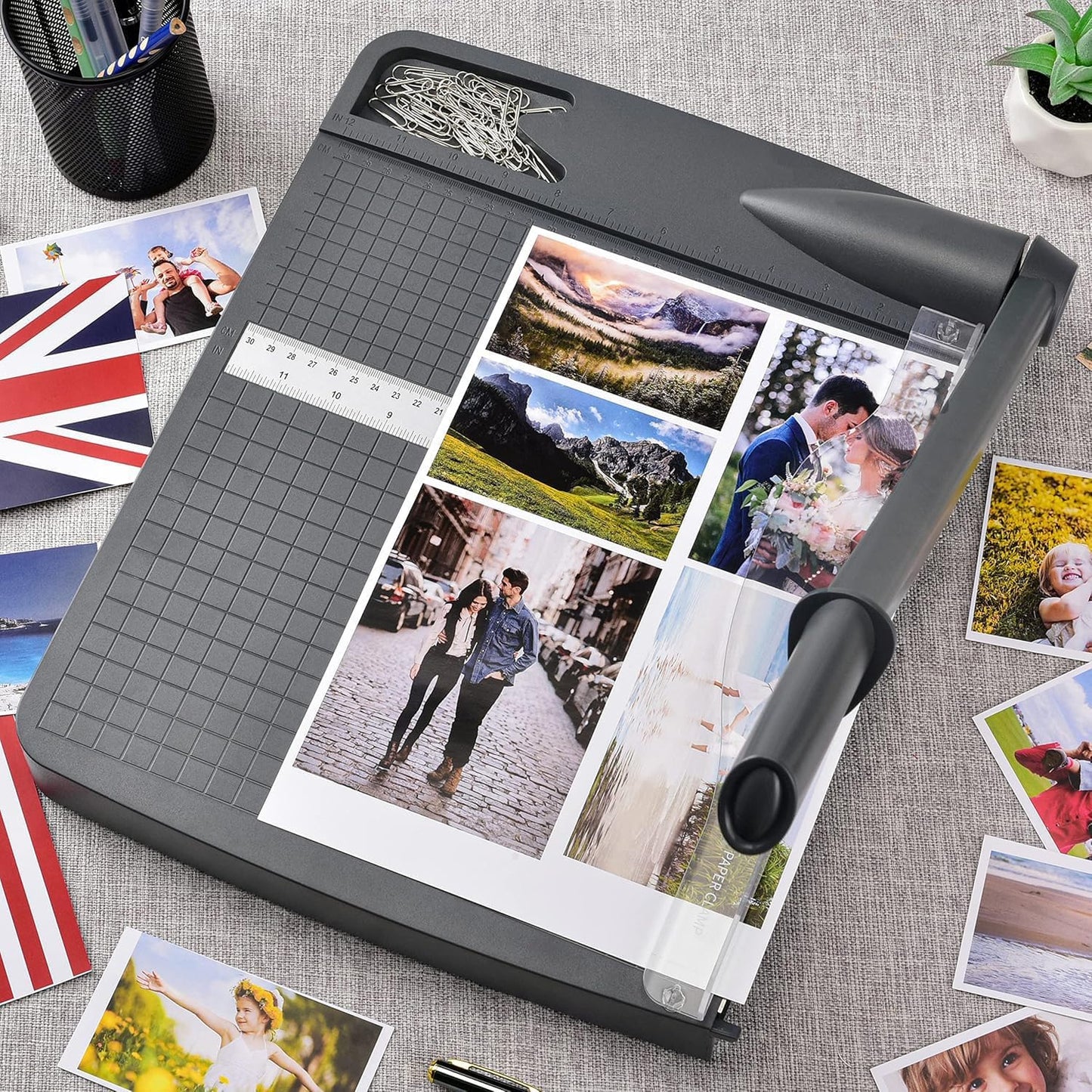 Paper Cutter,Paper Trimmer12" Cutting Length Heavy Duty Guillotine Paper Slicer with Safety Guard and Blade Lock,12 Sheets Capacity,Ideal for Offices,Homes,Printing Shops,Photo Studios (948GREY)