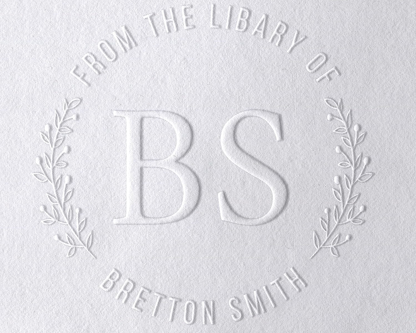 10+ Designs Custom Book Embosser with Your Name from The Library of, Book Belongs to, Floral Ex Libris, Great Book Lover Gift 1 x 5/8" (Initials)