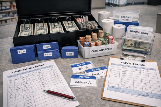 Supporting Cash Handling with Organized Till and Deposit Supplies