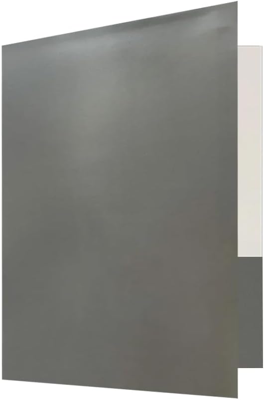 JAM PAPER Custom Printed Semi-Gloss Folders with Round Corner Pockets - Personalized Logo & Text - 12pt C1S - Grey - 250/Pack