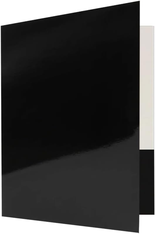 JAM PAPER Custom Printed Semi-Gloss Folders with Round Corner Pockets - Personalized Logo & Text - 12pt C1S - Black - 100/Pack