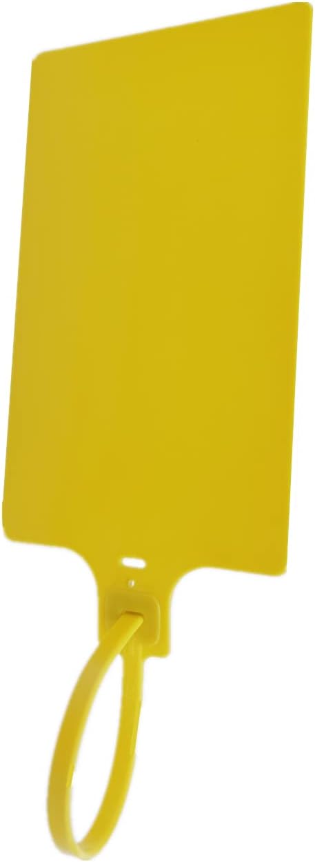Blank Waterproof Plastic Tags Marker Ties Large Labeling Tags Fastener 2.28"×3.94" 200pcs,Yellow