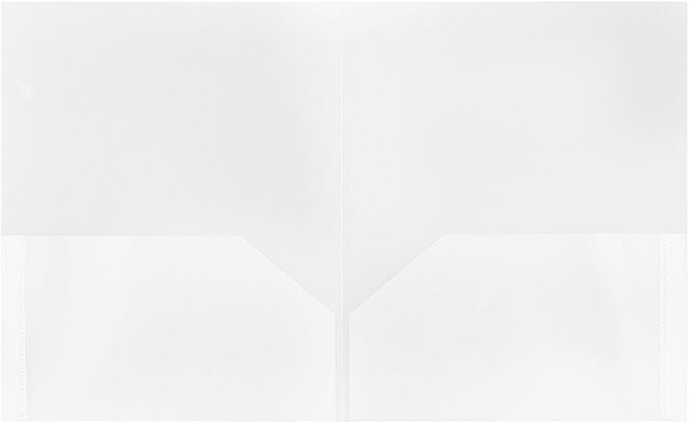 JAM PAPER Plastic 2 Pocket POP Folders - Durable School Folders - Clear - Bulk 48/Pack