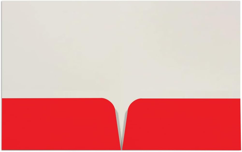 JAM PAPER Custom Printed Semi-Gloss Folders with Round Corner Pockets - Personalized Logo & Text - 12pt C1S - Red - 250/Pack