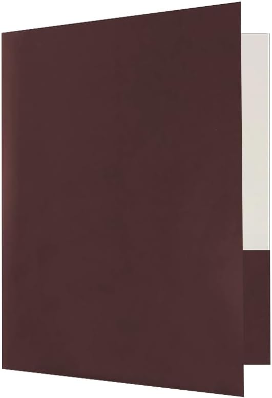 JAM PAPER Custom Printed Semi-Gloss Folders with Round Corner Pockets - Personalized Logo & Text - 12pt C1S - Brown - 100/Pack