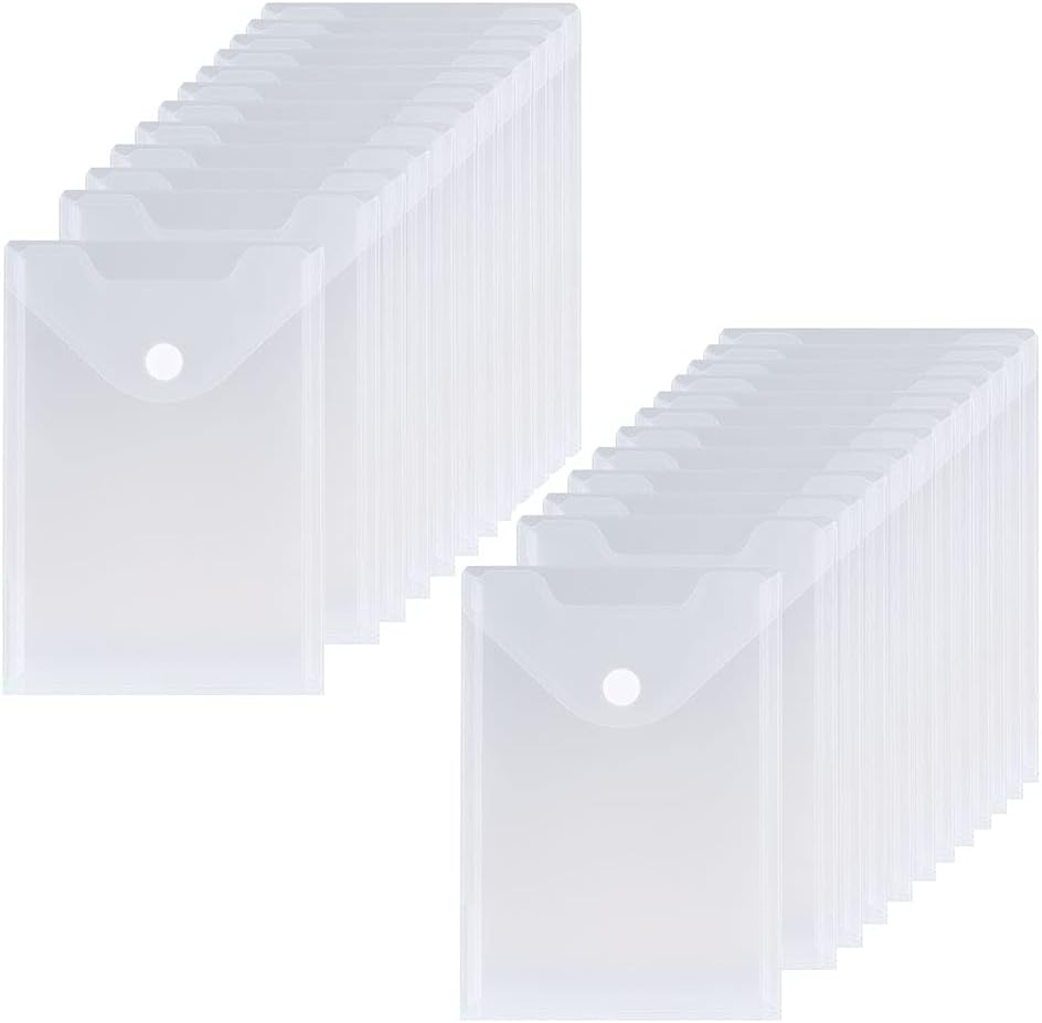 24 Pack Large Clear Die & Stamp Storage Bag Transparent Plastic Folders for Cutting Dies Stencil Embossing Crafts for DIY Scrapbooking Paper Card Craft Organizer Holder