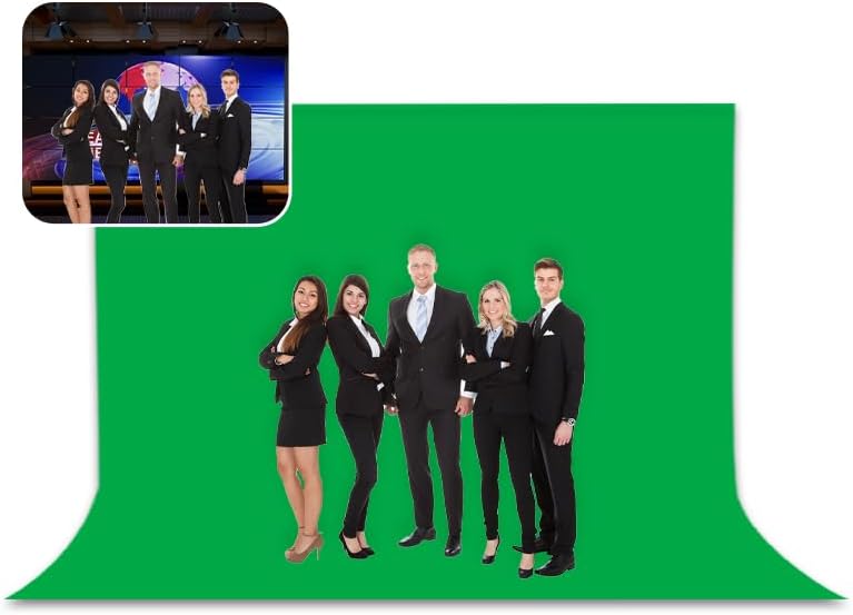 BEIYANG 10 Ft x 12 Ft Photography Backdrop Green Screen, Green Background Non-Reflective Fabric Wrinkle Resistance，Photo Background for Photo Studio Video Film Shooting Props