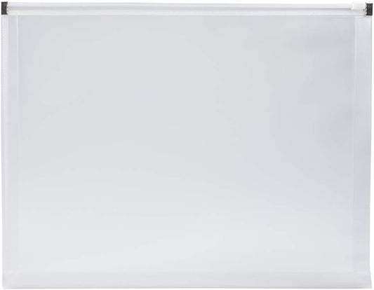 JAM PAPER Plastic Envelopes with Zip Closure - Letter Booklet - 9 3/4 x 13 - Clear - 12/Pack