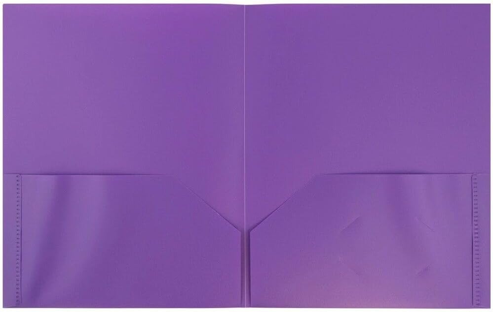 JAM PAPER Plastic 2 Pocket POP Folders - Durable School Folders - Assorted Primary Colors - Bulk 144 Folders/Box (24 Assorted Packs of 6)