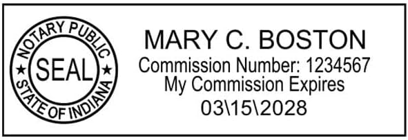 Indiana Rectangular Notary Stamp | Official State Notary Stamp | Official Seals | Meets State Specifications (Indiana, Rectangular Stamp)