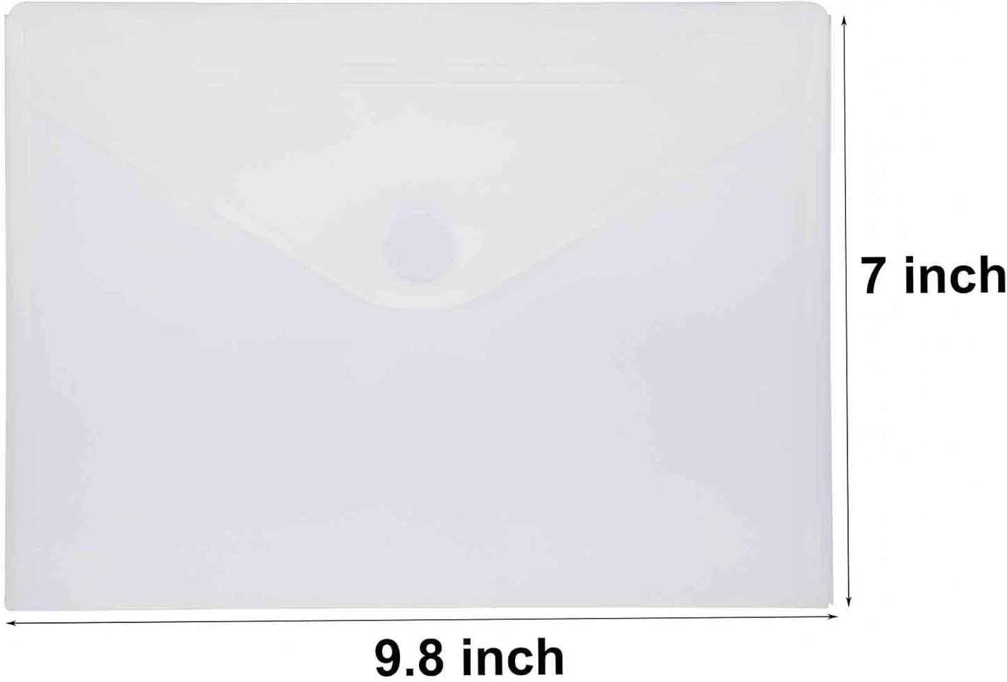 9x7 Clear Plastic Envelopes Hook Loop Closure Receipt Stickers Storage Holder 10 Pack