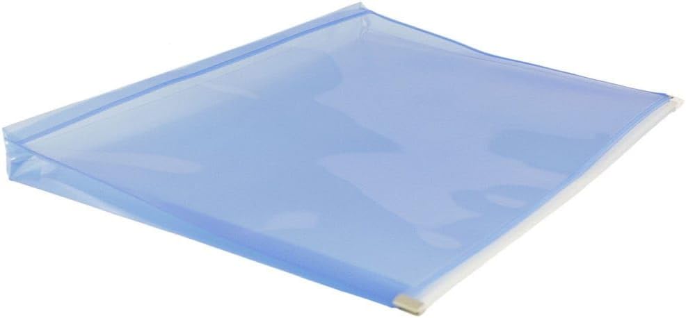 JAM PAPER Plastic Envelopes with Zip Closure - Letter Booklet - 9 3/4 x 13 - Blue - 3/Pack