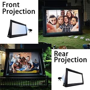 20ft Inflatable Movie Screen,Front and Rear Projection Screen,No Seam,Great for Movie Nights, Pool Parties, Backyards Party