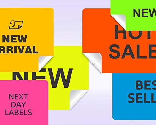 8-1/2 x 11" Neon Color High Light Fluorescent Labels for Laser & Inkjet Printer (Red Fluorescent, 4 x 5" - 4 Per Page | 100 Labels)