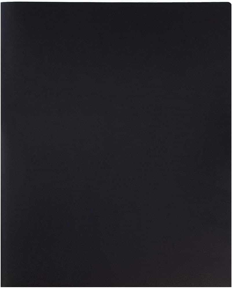 JAM PAPER Plastic 2 Pocket POP Folders - Durable School Folders - Black - 6/Pack