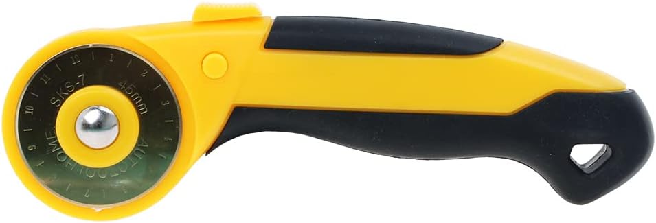 AUTOTOOLHOME 45mm Rotary Cutter Automatic Fabric Cutter Quick Change Blades with Safety Lock for Quilting, Sewing, Crafts, 10pcs Titanium Replacement Blades