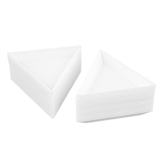AUEAR, Bead Sorting Trays Plastic Nail Art Plates for DIY Craft Jewelry Project (White, 30 Pack Triangle)