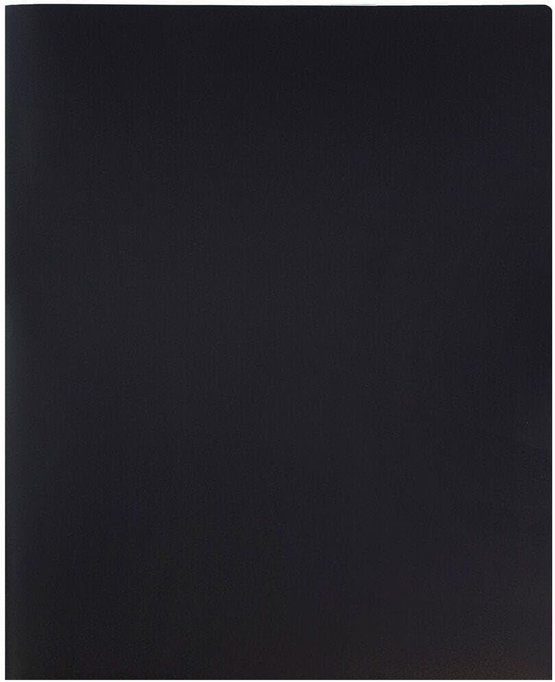 JAM PAPER Plastic 2 Pocket POP Folders - Durable School Folders - Black - Bulk 48/Pack