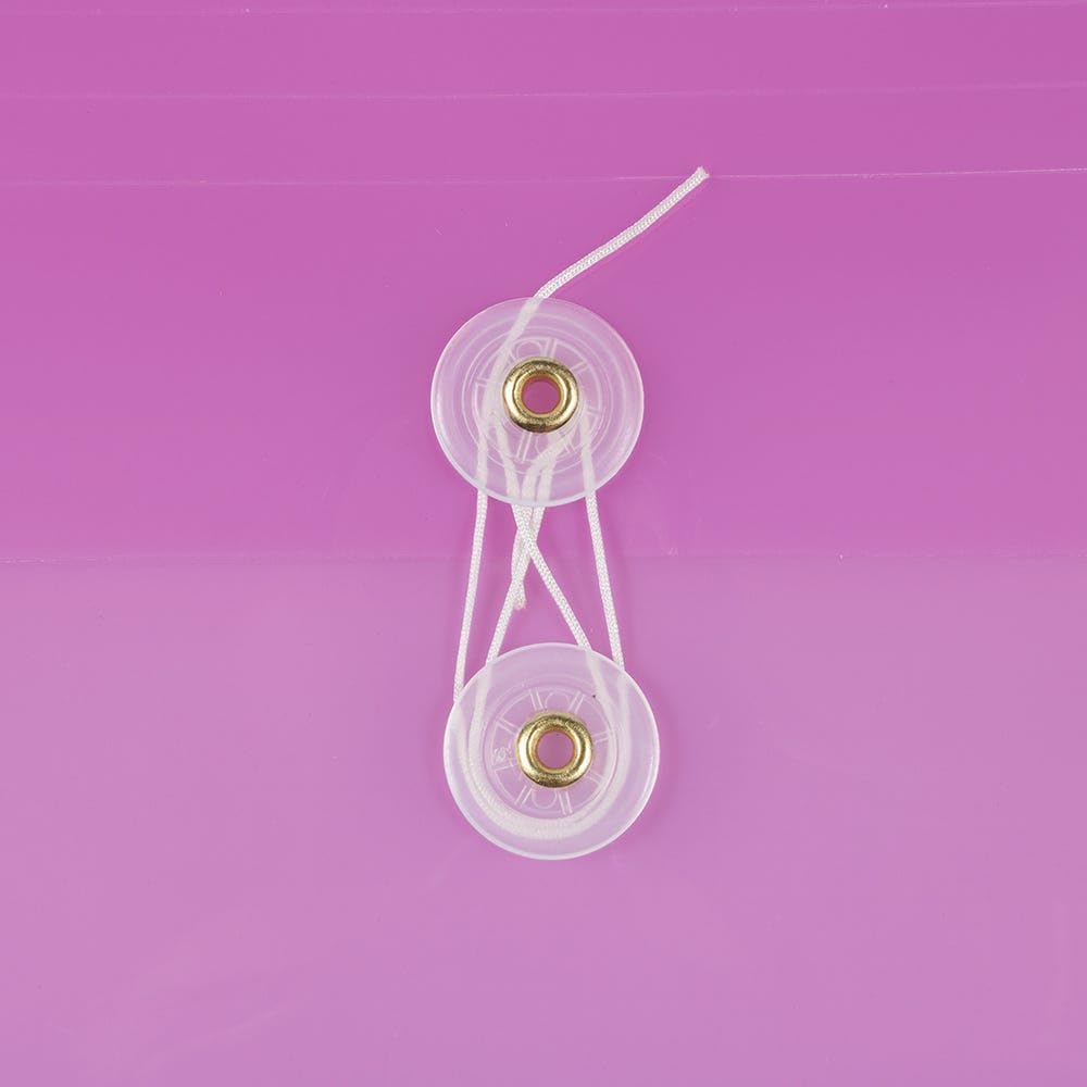 JAM PAPER Plastic Envelopes with Button & String Tie Closure - Letter Booklet - 9 3/4 x 13 - Lavender Purple - 3/Pack